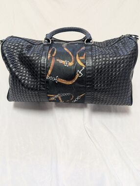 Huntley Equestrian Woven Horse Bit Overnight Duffle Bag 21" NO SHOULDER STRAP